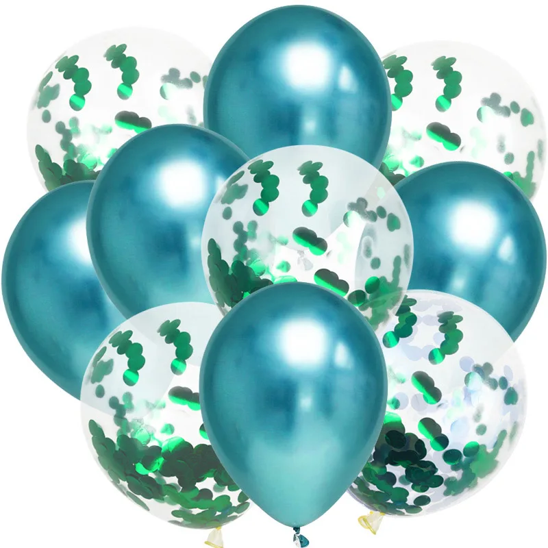 10Pcs Balloons 11 10/15/20 шт. металлическая хромированная воздушные шары с днем рождения/воздушные шары Золотое конфетти балон Свадебные украшения надувные гелием Balons шарики - Цвет: 10Pcs Balloons 11