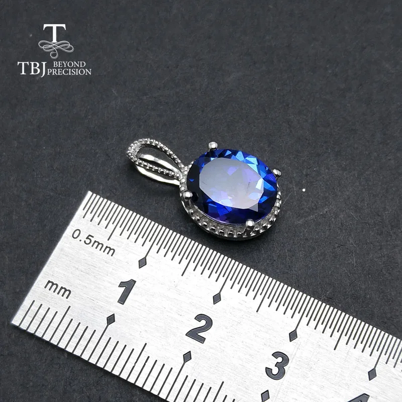 TBJ 2 цвета подвеска с топазом небесно голубой топаз покрытием глубокий мистик