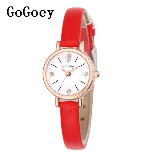 

Luxury Gogoey brand leather watches women ladies rhinestone Dress Quartz Wrist Watch Relogio Feminino GO053