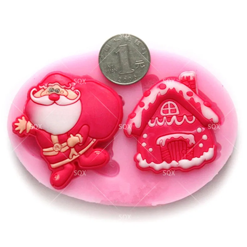 Форма для выпечки в виде Санта Клауса и домика инструмент украшения торта