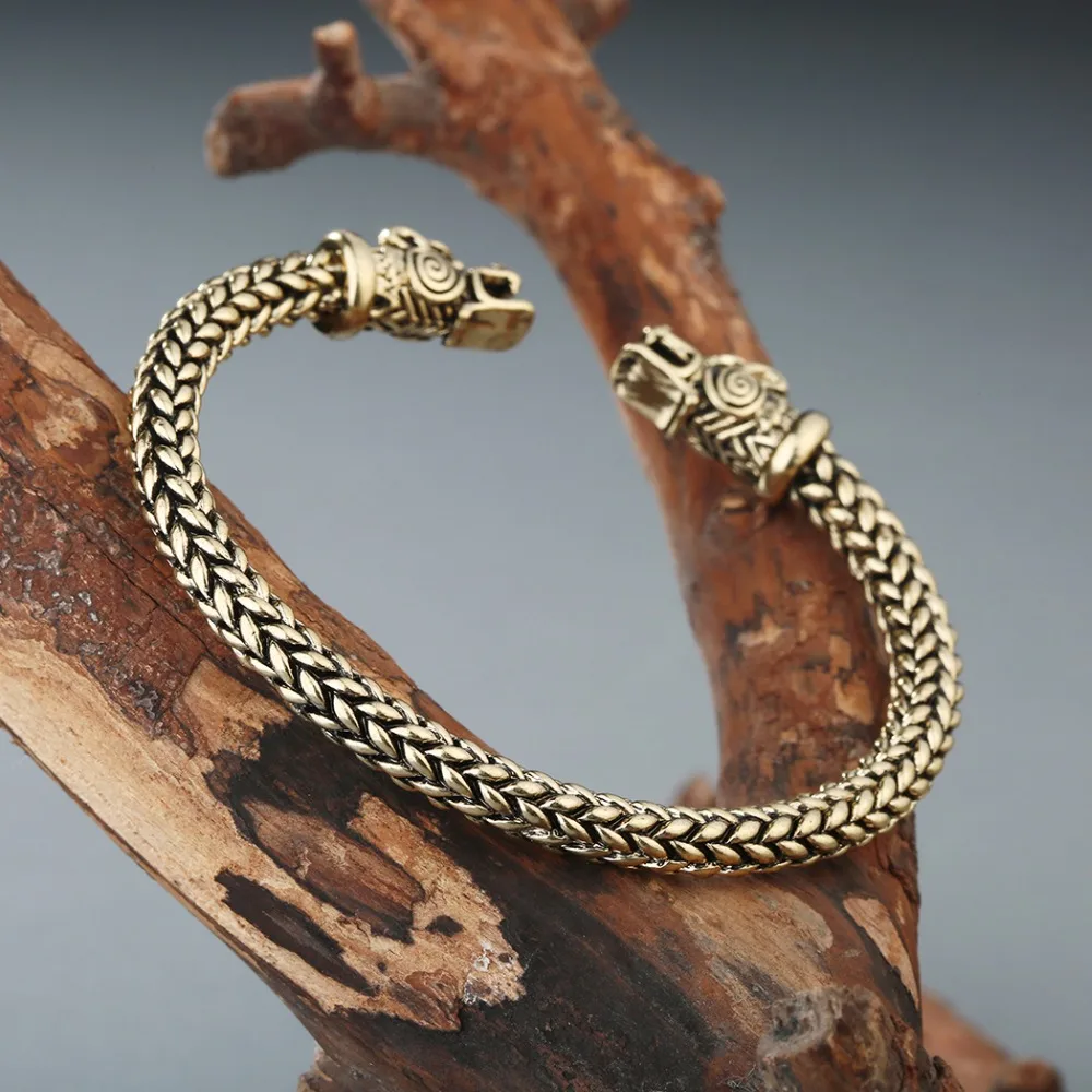 CHENGXUN мужской скандинавский Викинг браслет в виде дракона антикварное ювелирное