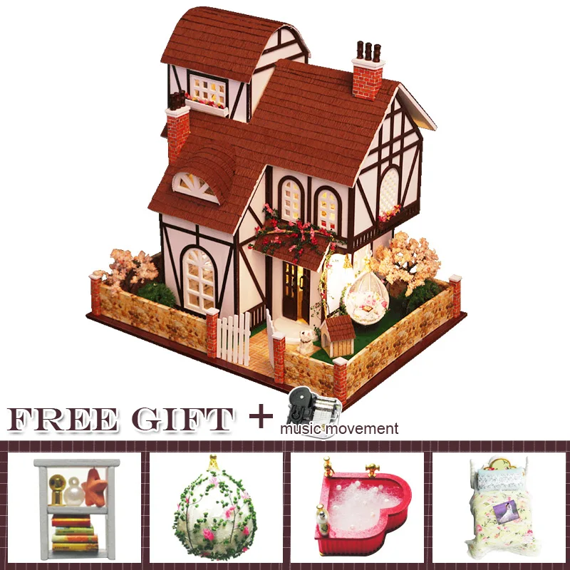 K013 CUTEBEE кукольный дом Миниатюрный DIY кукольный домик с деревянная мебель для дома игрушки для детей подарок на день рождения A010 - Цвет: K013