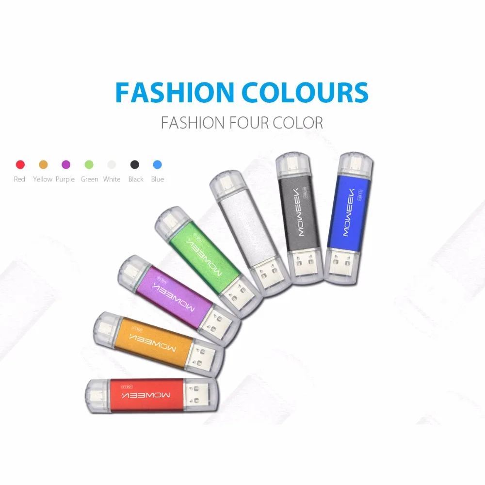 Moweek usb флэш накопитель 2017 новые модные металла USB Stick 128 ГБ OTG 3.0 Высокая скорость 64 г