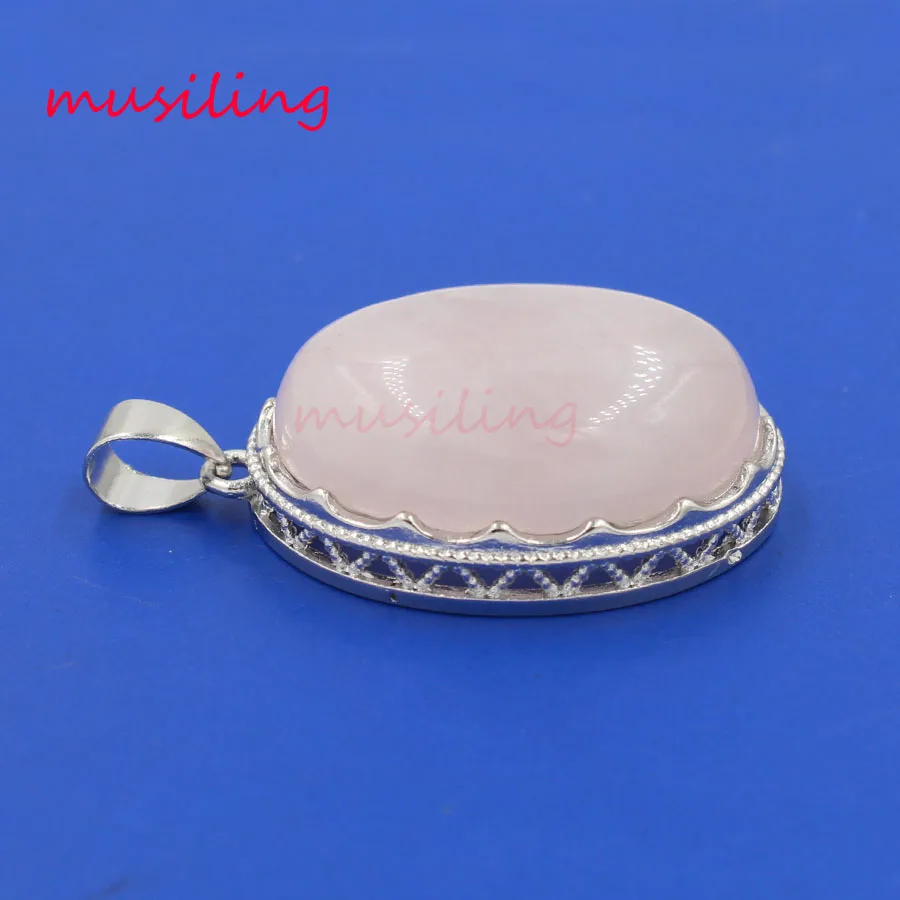 Натуральный овальный камень подвески ожерелье цепи с посеребренным покрытием