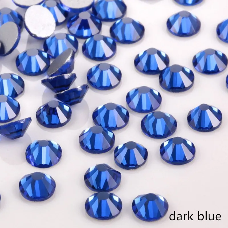 Высококачественная искусственная темно синяя Стразы glu для одежды без горячей