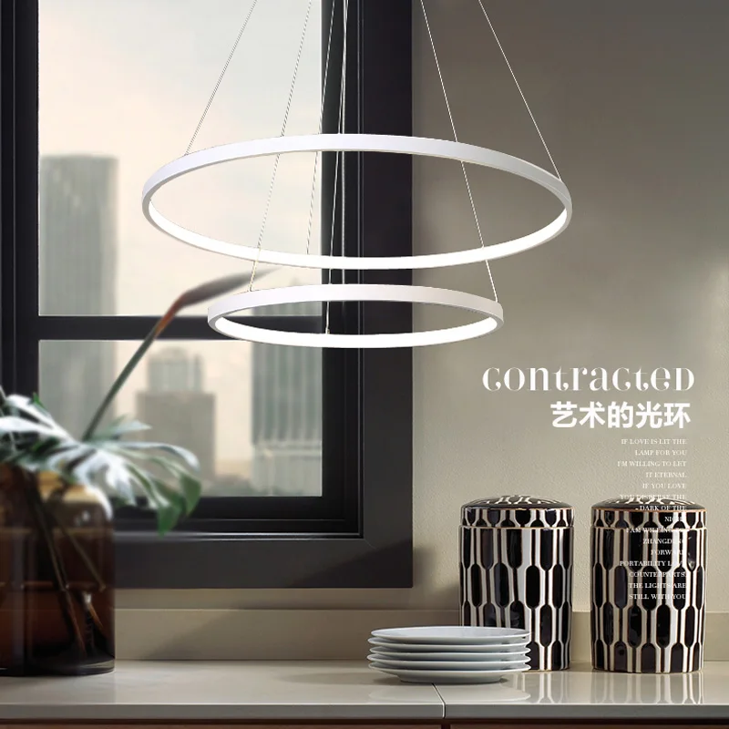 Современные светодиодсветодиодный подвесные светильники FiveYing 3/2/1 круглые