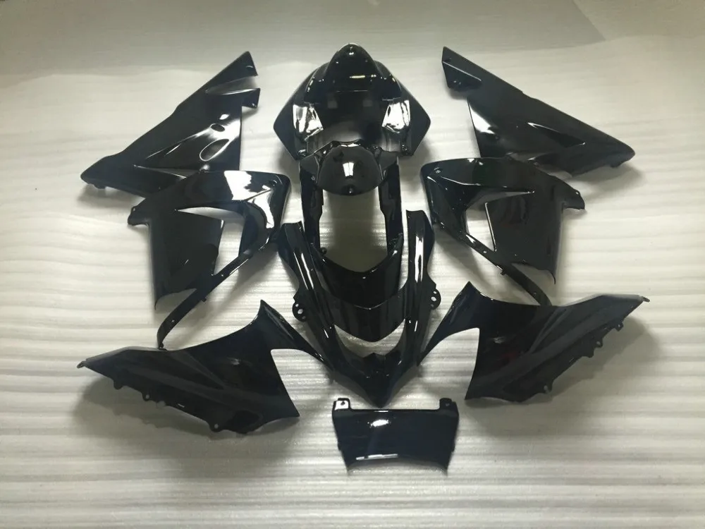 Комплект обтекателей для мотоцикла KAWASAKI Ninja ZX10R 2004 2005 04 05 zx10r глянцевый черный ABS