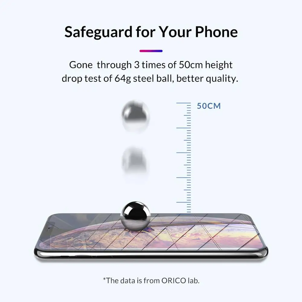 ORICO 3D полное покрытие закаленное стекло протектор экрана для iphone X XS XR на Max