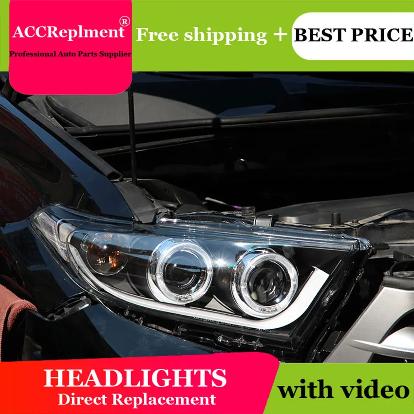 Автомобильный Стайлинг для Highlander головной светильник s U angel eyes 2012 2013 светодиодный