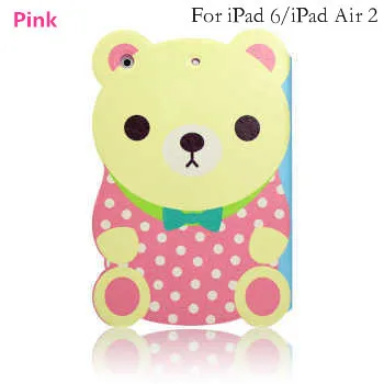 2015 New Cute Cool Bear Fashion Smart Sleep/Awake Function Flip stand Case Cover for iPad Air2 / 6 skin Shell kids | Компьютеры и офис