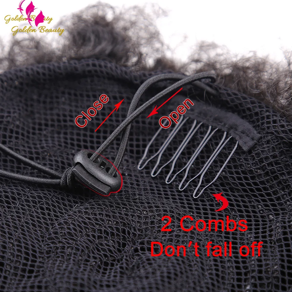 

Golden Beauty 8inch Women's Curly Chignon with Plastic Comb Fake Hair Hairpiece Synthetic Hair Extensions