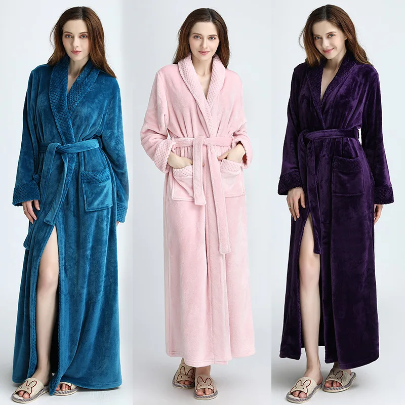 

Purple Ladies Cozy zip up Long dressing gown Bath robe housecoat Fleece Dressing Gown Robe for women TOWELLING BATH ROBE