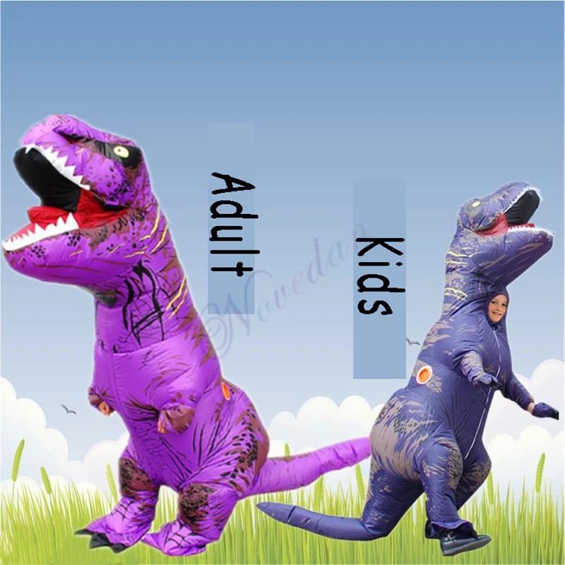Надувной костюм динозавра для взрослых и детей, костюм T REX, маскарадный костюм, маскарадный костюм на Рождество и Хэллоуин для мужчин и женщин