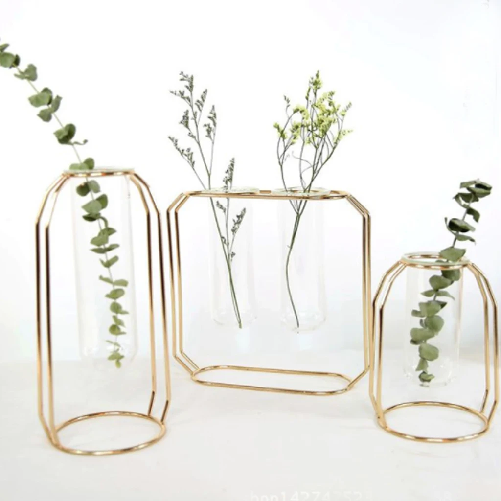 Новинка Stile nordico In Ferro Vetro Semplice Arte Vaso di Forma Geometrica Vaso Lusso украшение для камеры Letto аксессуары
