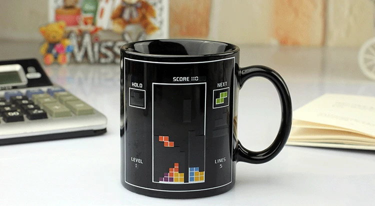 2016 волшебная кружка чашка-Хамелеон для Тетрис черные керамические кружки кофе и