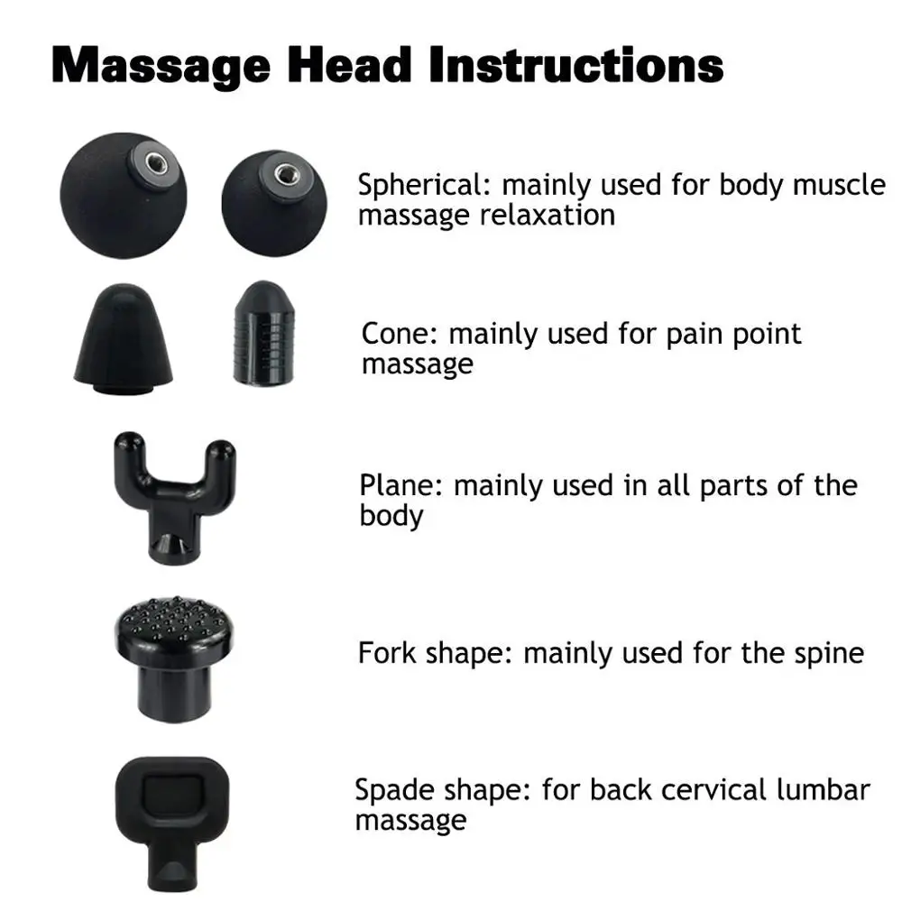 Fascial массажный пистолет для мышц, Сменные аксессуары для головы, глубокий массаж тканей, перкуссионная терапия, облегчение боли, расслабление, насадки