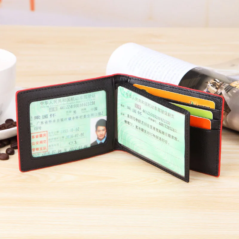 Кошелек из натуральной кожи для водительских прав тонкий держатель карт с