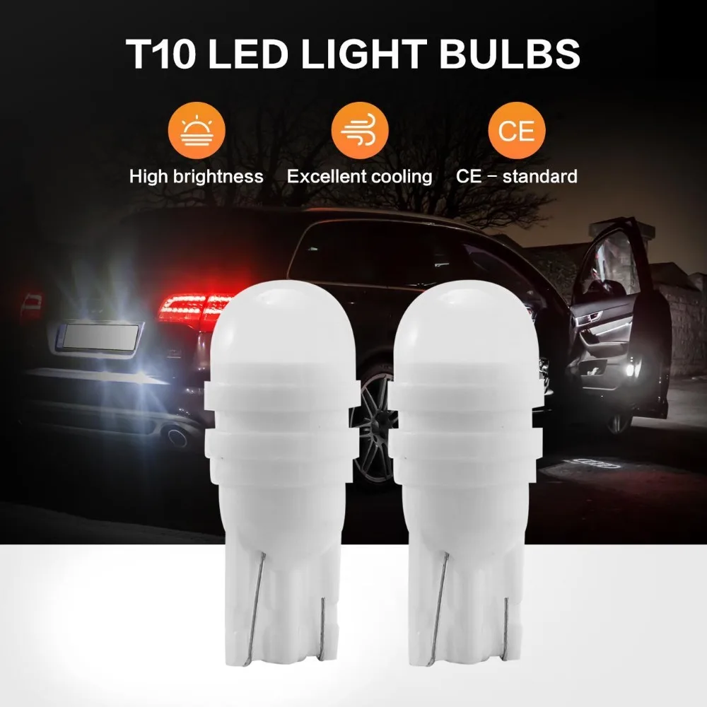 4 шт. автомобильные светодиодсветодиодный лампы T10 W5W с керамическим основанием 12