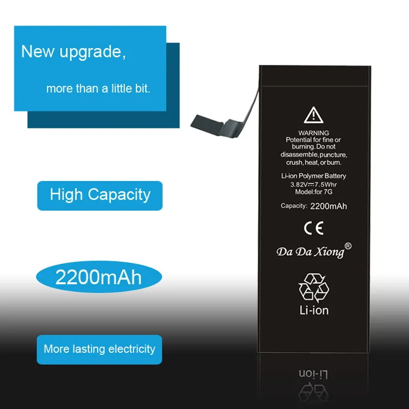 Оригинальный аккумулятор Da Xiong для iPhone 7 7G 2200 mAh высокая емкость замена телефона