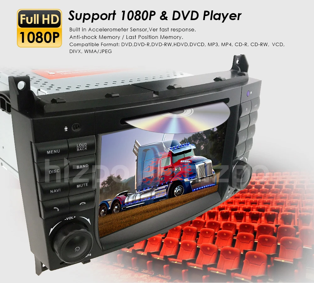 HIZPO 2 DIN автомобильный DVD gps для Mercedes/Benz W203 W209 W219 a-класс A160 c-класс C180 C200 CLK200 Радио Стерео автоаудио мультимедиа
