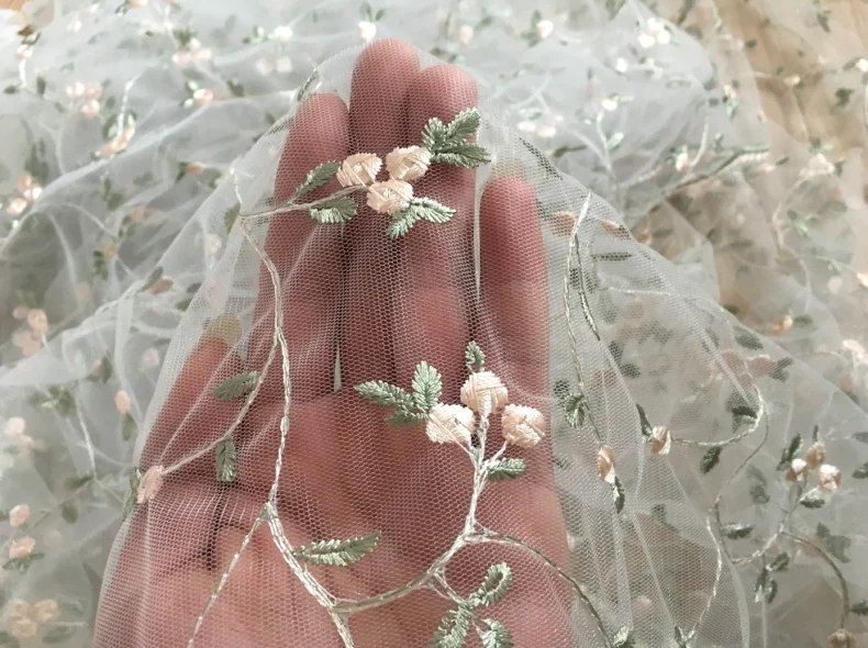 2018 Новая Мода Цветочная вышитая кружевная ткань чистая пряжа 3D для женского