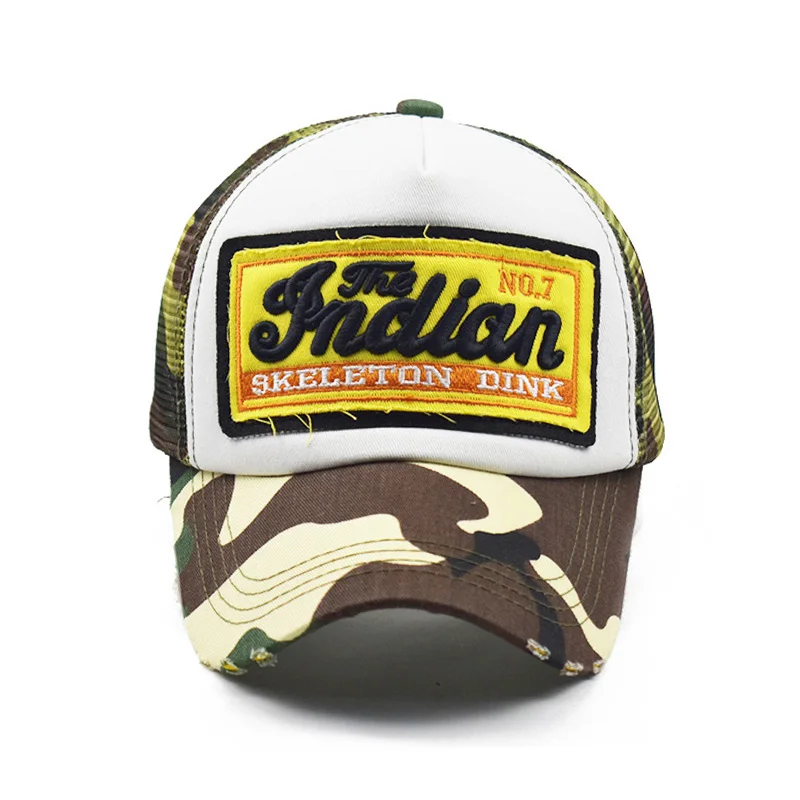Летняя камуфляжная бейсбольная кепка для женщин и мужчин Кепка Snapback Bone icon Trucker mesh