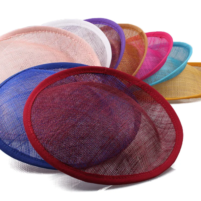 

20Cm Sinamay Fascinator Base Making Fascinators Party Hats Millinery Cocktail Headwear Red Wedding Hairstyle 17 Color for Select