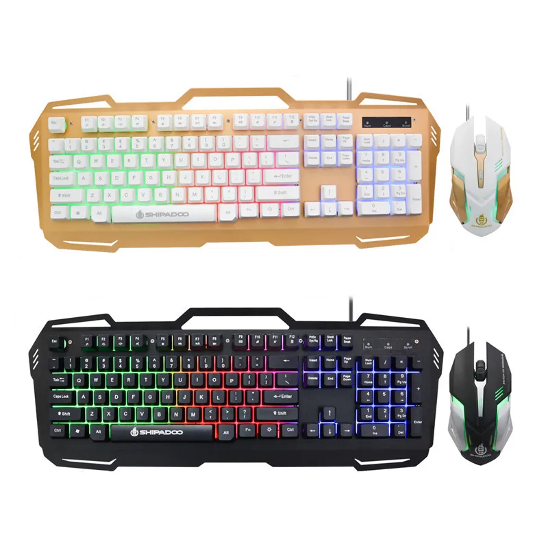 Gaming Keyboard Wired USB Gamer mouse combo 104 Keys Metal Panel Floating Backlit with English for Home Game Office PC | Компьютеры и