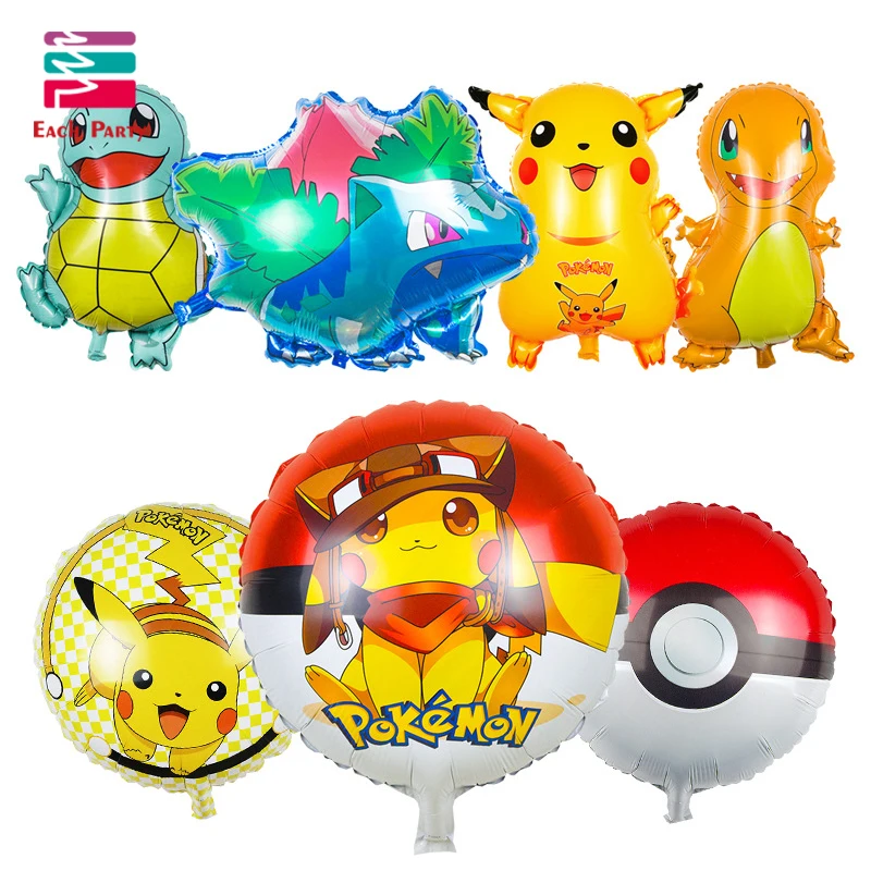Cartoon Pikachu Pokemon Go Foil Balloons Children Inflatable toys Helium balloons birthday party decorations kids Party Supplies | Дом и сад