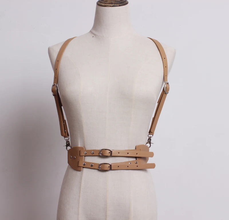 

New women men faux Leather Slimming Straps belts Body Bondage Cage Sculpting Punk Harness Waist Suspenders Belt for Female