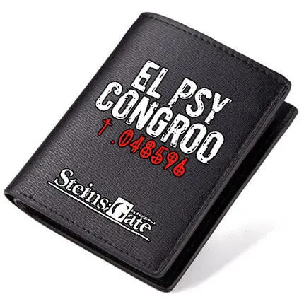 Фото Модные бумажники Steins Gate EL PSY congro, короткие светящиеся бумажники из искусственной кожи с мультяшным рисунком, студенческие держатели в стиле ... №1