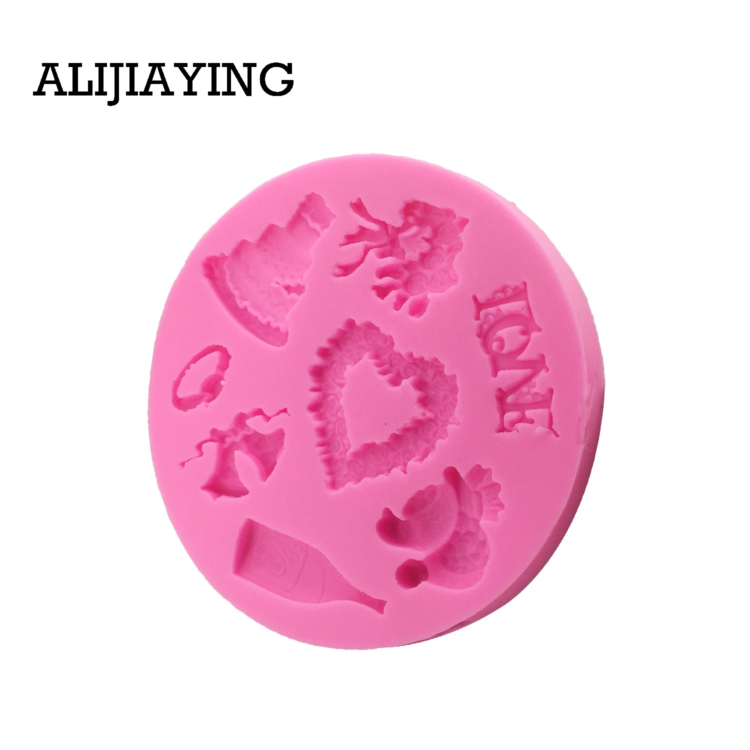 M09661Pcs цветок колокольчик peace dove силиконовая форма любовь сахара инструменты для