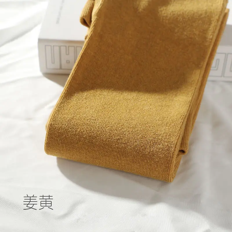 Ginger yellow Осенне-зимние женские леггинсы, супер эластичные тонкие теплые леггинсы, женские брюки, Повседневная Уличная одежда, леггинсы с высокой талией, Женские однотонные Z16 - Цвет: Ginger yellow