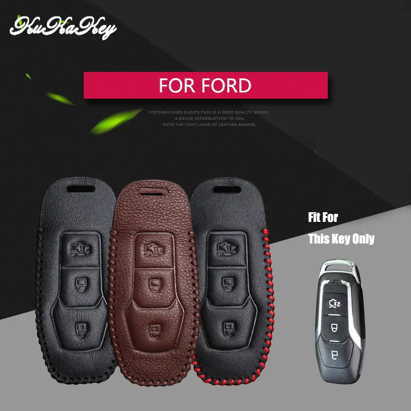 Чехол для автомобильного ключа из натуральной кожи Ford Focus ST Kuga Edge Mondeo MK3 Mk4 Fiesta 3 4 MK4