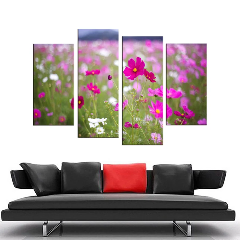 4 панели романтический цветок океан роспись художественная галерея Декоративная