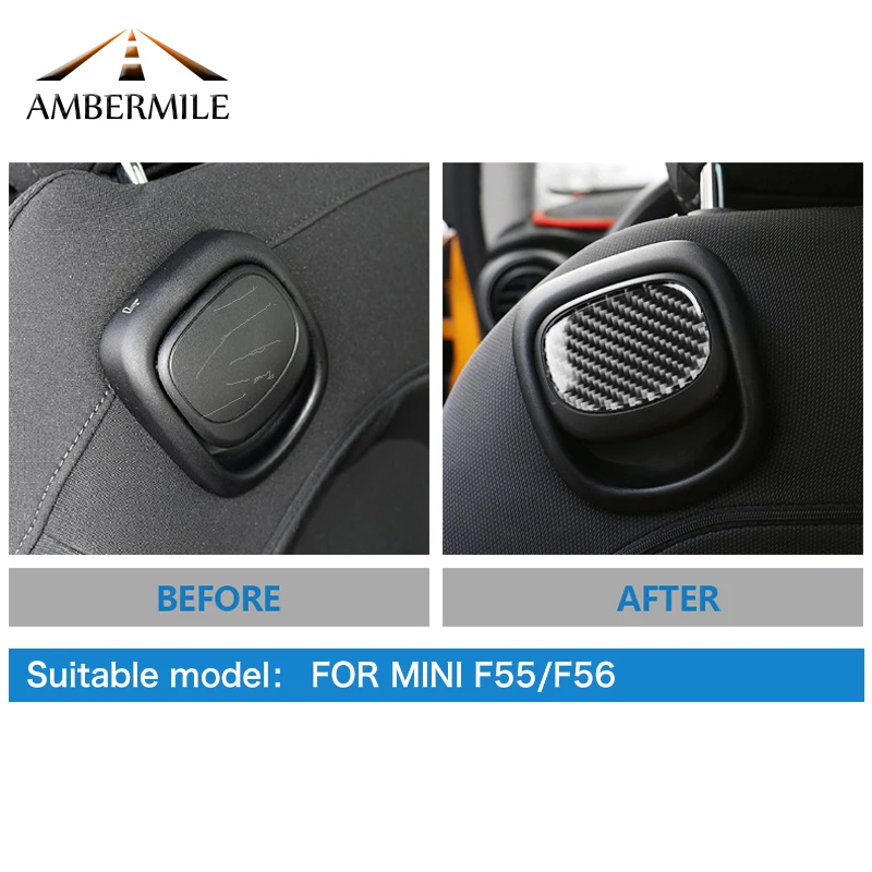 AMBERMILE 2 шт. наклейки для салона автомобиля из углеродного волокна ручки сиденья