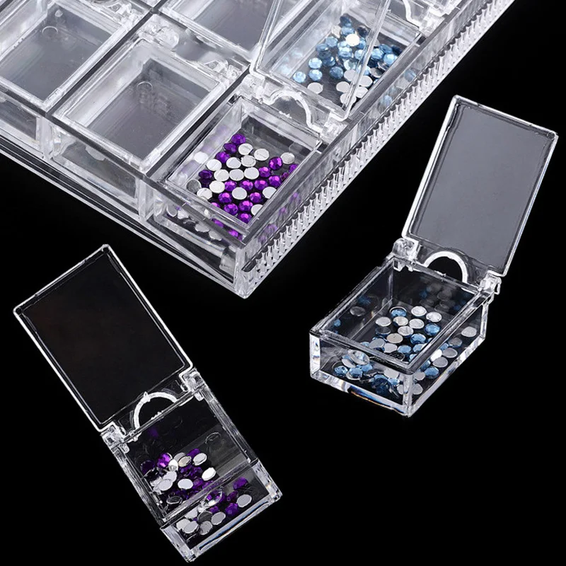 20 сеток акриловое хранение для принадлежностей дизайна ногтей Чехол DIY съемные