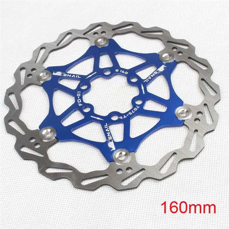 Blue-160MM Велосипедный Дисковый Тормоз MTB DH тормозной поплавок плавающие дисковые роторы 160 мм 180 мм 203 мм гидравлические тормозные колодки поплавок роторы запчасти для велосипеда - Цвет: Blue-160MM