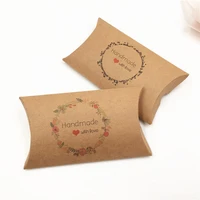 50pcs new kraft paper pillow jewelry box wedding party favor nutcookiecandy boxeshandmade love gifts packaging boxes