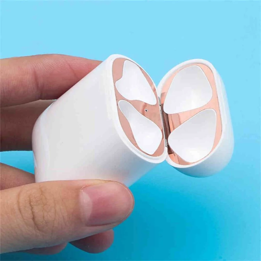 Металлическая защита от пыли для Apple AirPods чехол аксессуар защитная наклейка кожи