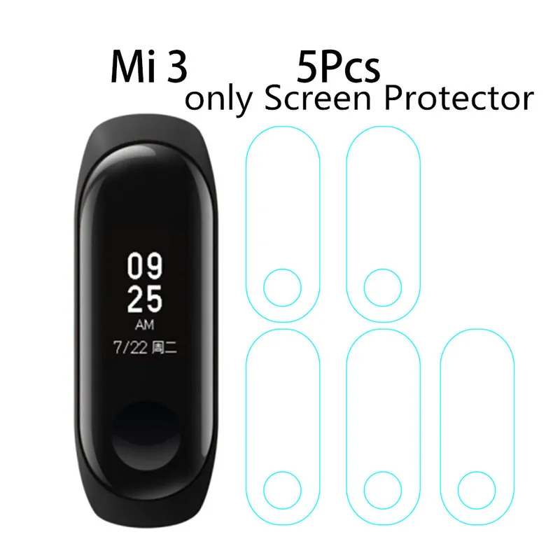 5 шт. Защита экрана для Xiaomi Mi band 3 термополиуретановая закаленная гидравлическая