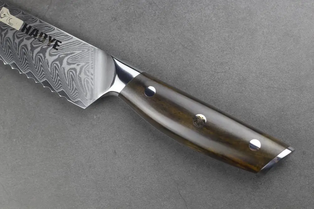 8 дюймов дамасский нож для хлеба Профессиональные Кухонные ножи инструмент