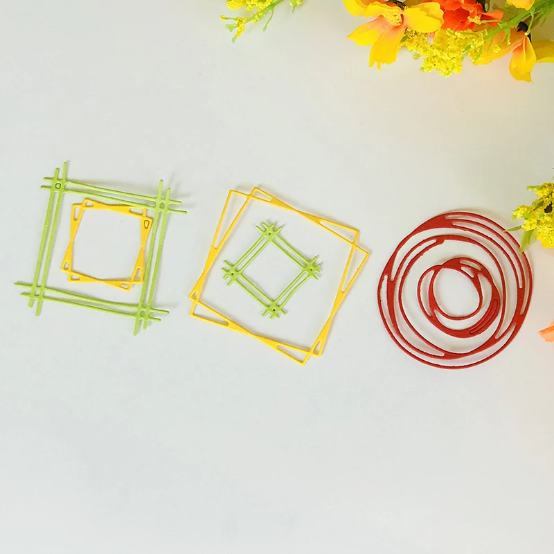 Circle Square Metal Cutting Dies for Scrapbooking DIY Album Embossing Folder Paper Card Maker Template Decor Stencils Crafts Die | Дом и сад