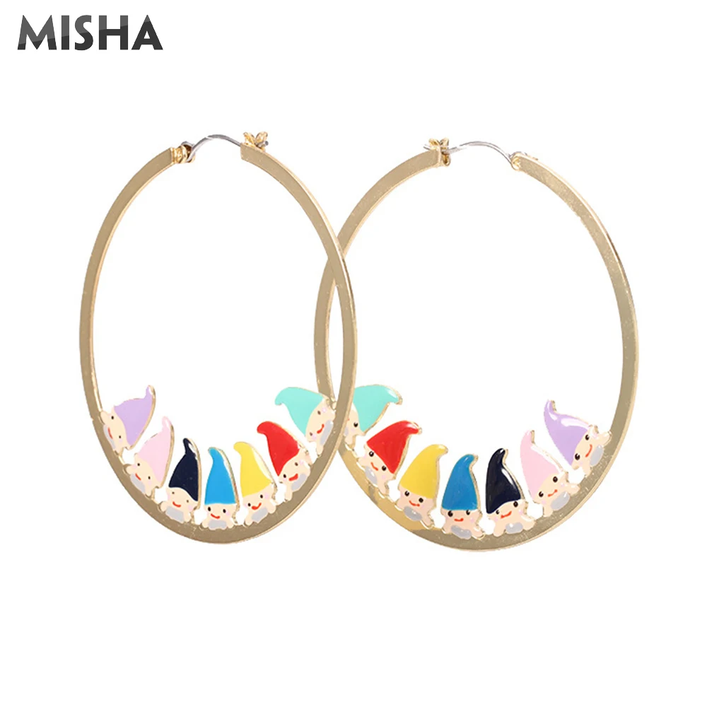 Женские серьги кольца MISHA ручной работы с эмалированной глазурью|Серьги-кольца| |