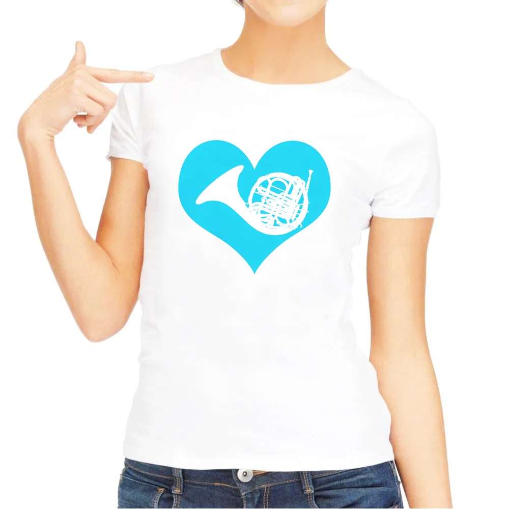 2019 Новая мода Красный Французский Рог дизайн женская футболка марширующий