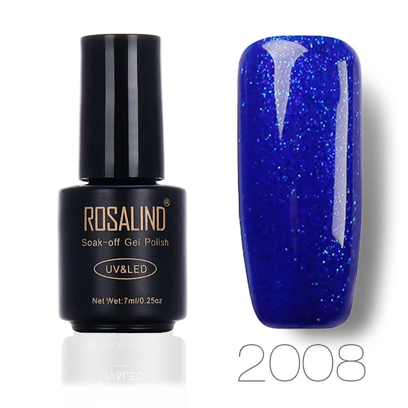 2008 ROSALIND гель 1S Красный бриллиант 7 мл Красочный УФ гель лак для ногтей светодиодный блеск маникюрный гель лак замочить сверху и Базовое покрытие ногтей - Цвет: 2008