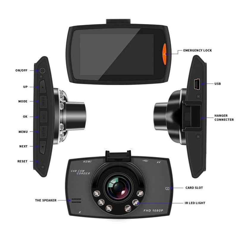 Автомобильный видеорегистратор 2 4 дюйма G30 Full HD 1080P 120 градусов для автомобилей с g