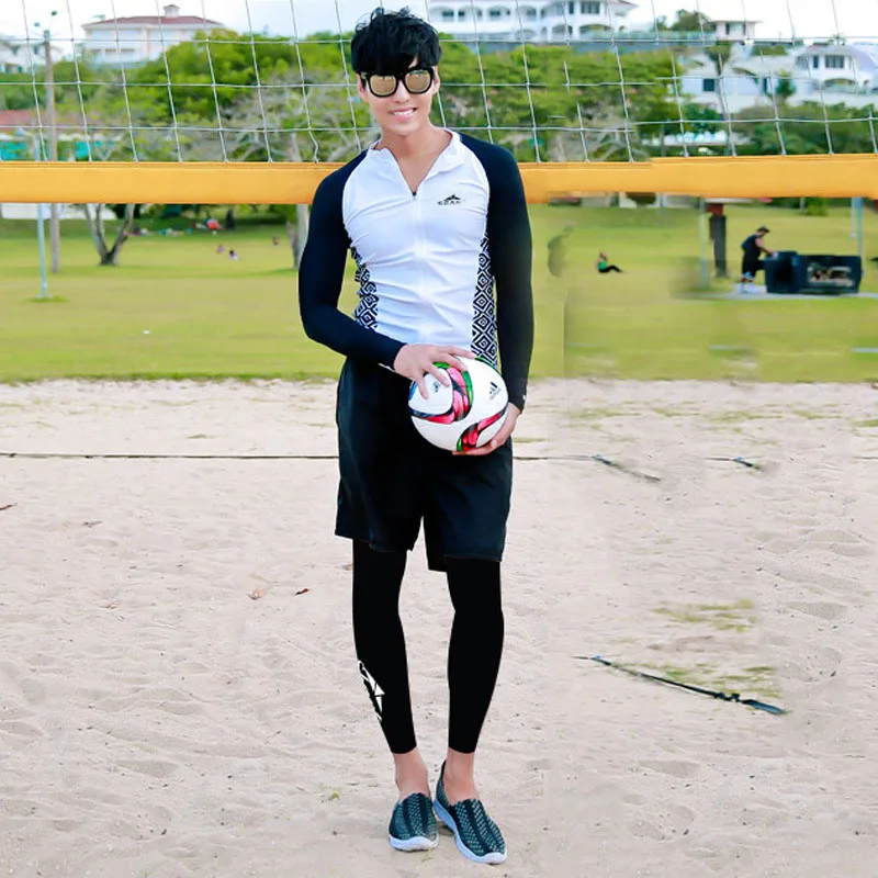 Мужской комплект из 3 предметов рубашка с длинным рукавом и шорты защитой от