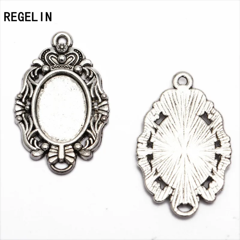 REGELIN 20 шт./лот античная бронза/античное серебро цинковый сплав Камея Кабошон