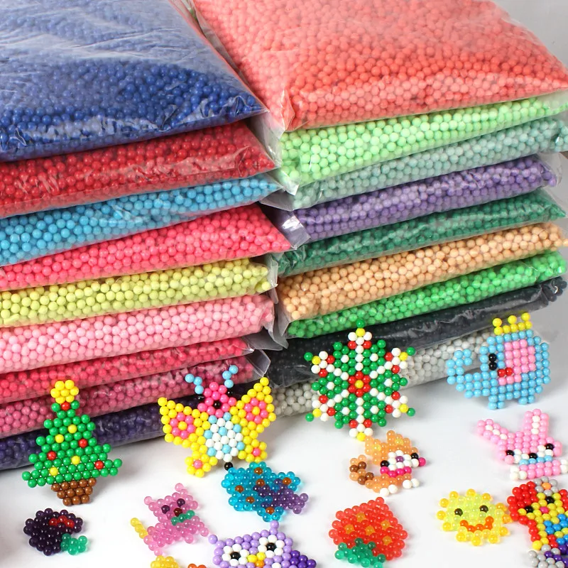 

28 Colors Water Spray Beads 3D Puzzle Toys for Children brinquedos Hama Beads Puzzle Jigsaw Educationa Toy 200Pcs/Bag Gifts DIY